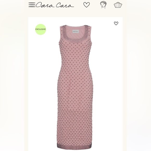 Cara Cara Dresses & Skirts - Cara Cara Zelda dress - A Beaded Pointelle Dress in a Lovely Blush Pink
